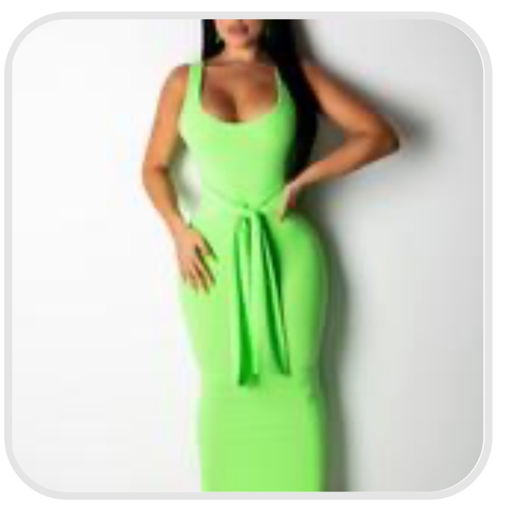 Neon green dress